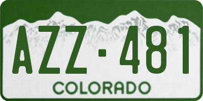 CO license plate AZZ481