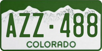 CO license plate AZZ488