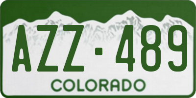 CO license plate AZZ489