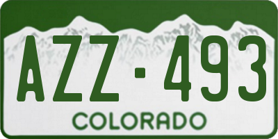 CO license plate AZZ493