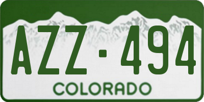CO license plate AZZ494