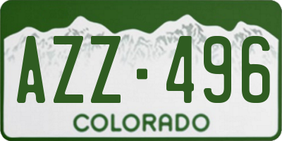 CO license plate AZZ496