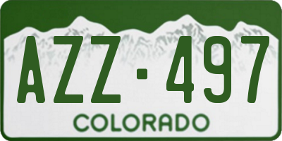 CO license plate AZZ497