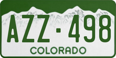 CO license plate AZZ498