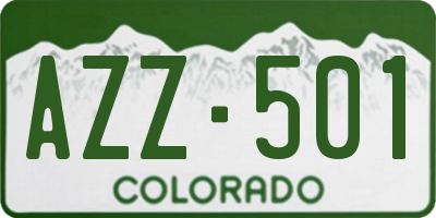 CO license plate AZZ501