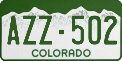 CO license plate AZZ502