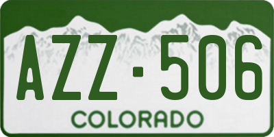 CO license plate AZZ506