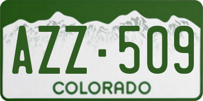 CO license plate AZZ509