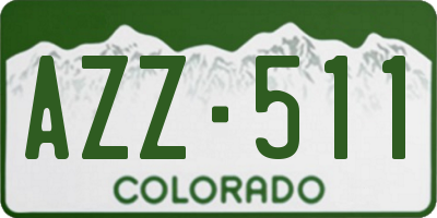 CO license plate AZZ511