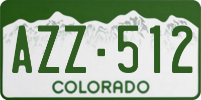 CO license plate AZZ512