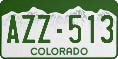 CO license plate AZZ513