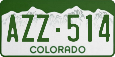 CO license plate AZZ514