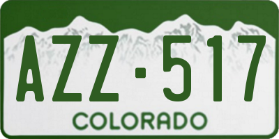 CO license plate AZZ517