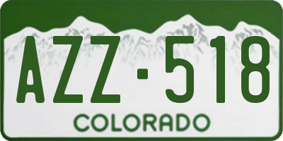 CO license plate AZZ518