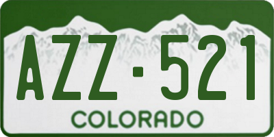 CO license plate AZZ521