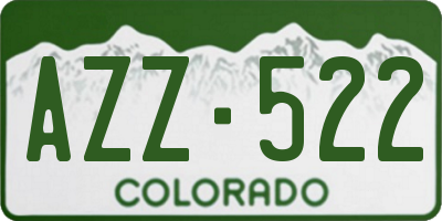 CO license plate AZZ522