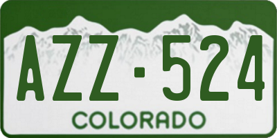 CO license plate AZZ524