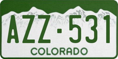 CO license plate AZZ531