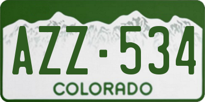 CO license plate AZZ534