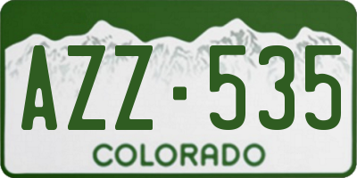 CO license plate AZZ535