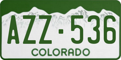 CO license plate AZZ536