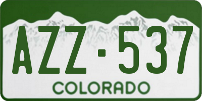 CO license plate AZZ537