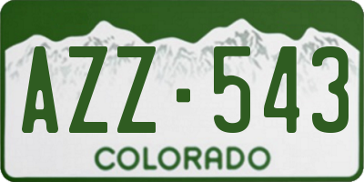 CO license plate AZZ543