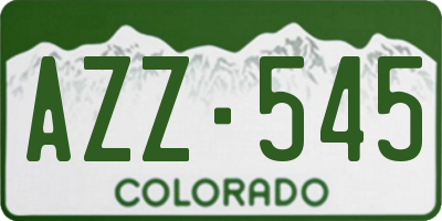 CO license plate AZZ545