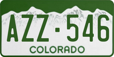 CO license plate AZZ546