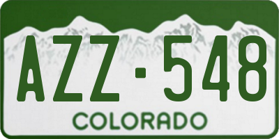 CO license plate AZZ548