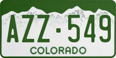 CO license plate AZZ549