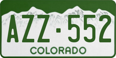 CO license plate AZZ552