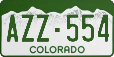 CO license plate AZZ554