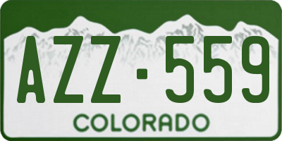 CO license plate AZZ559
