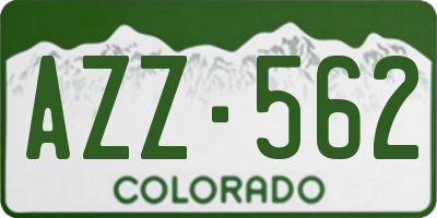 CO license plate AZZ562