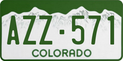 CO license plate AZZ571