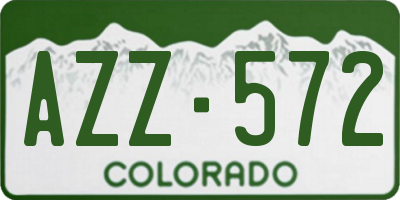 CO license plate AZZ572