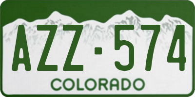 CO license plate AZZ574