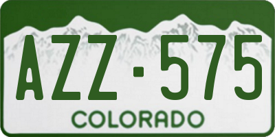 CO license plate AZZ575