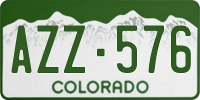 CO license plate AZZ576