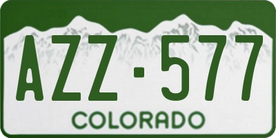 CO license plate AZZ577