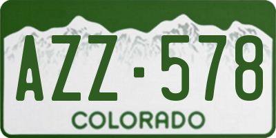 CO license plate AZZ578