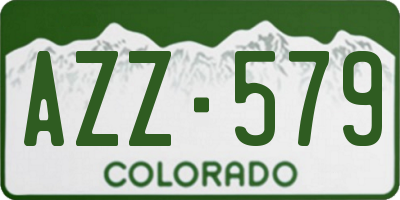 CO license plate AZZ579