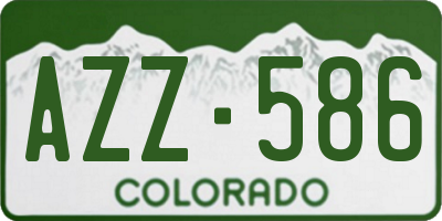 CO license plate AZZ586