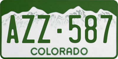 CO license plate AZZ587