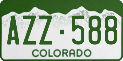 CO license plate AZZ588