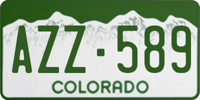 CO license plate AZZ589