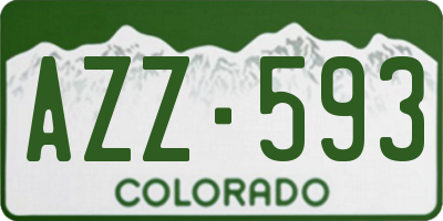 CO license plate AZZ593