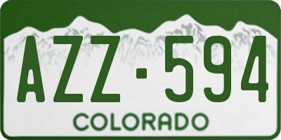 CO license plate AZZ594