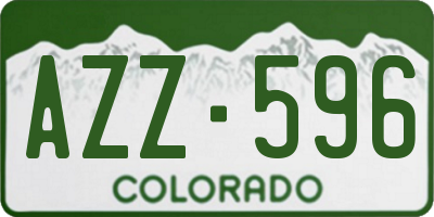 CO license plate AZZ596